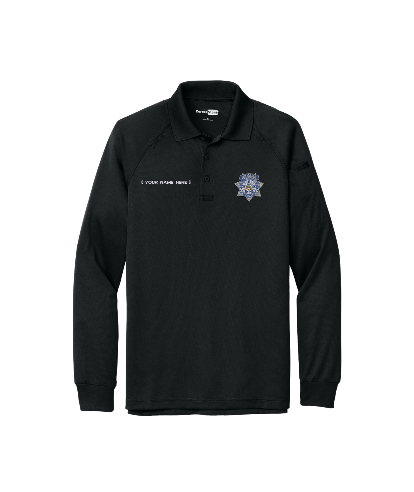 CornerStone Long Sleeve Select Snag-Proof Tactical Polo - Badge