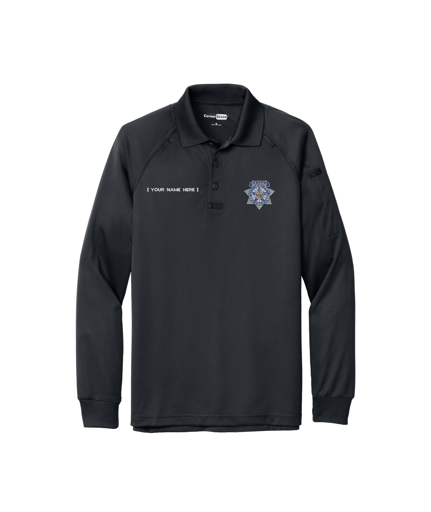 CornerStone Long Sleeve Select Snag-Proof Tactical Polo - Badge