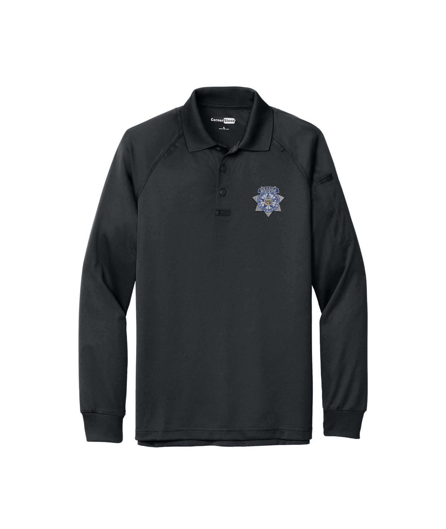 CornerStone Long Sleeve Select Snag-Proof Tactical Polo - Badge