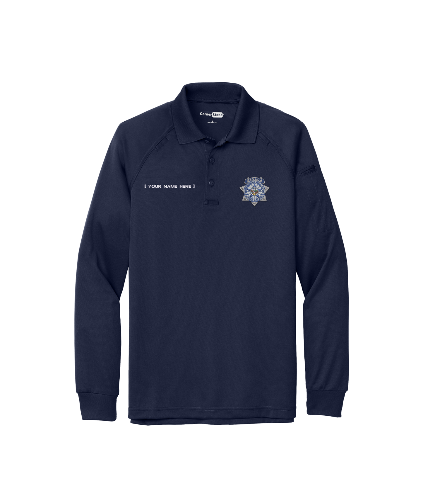 CornerStone Long Sleeve Select Snag-Proof Tactical Polo - Badge