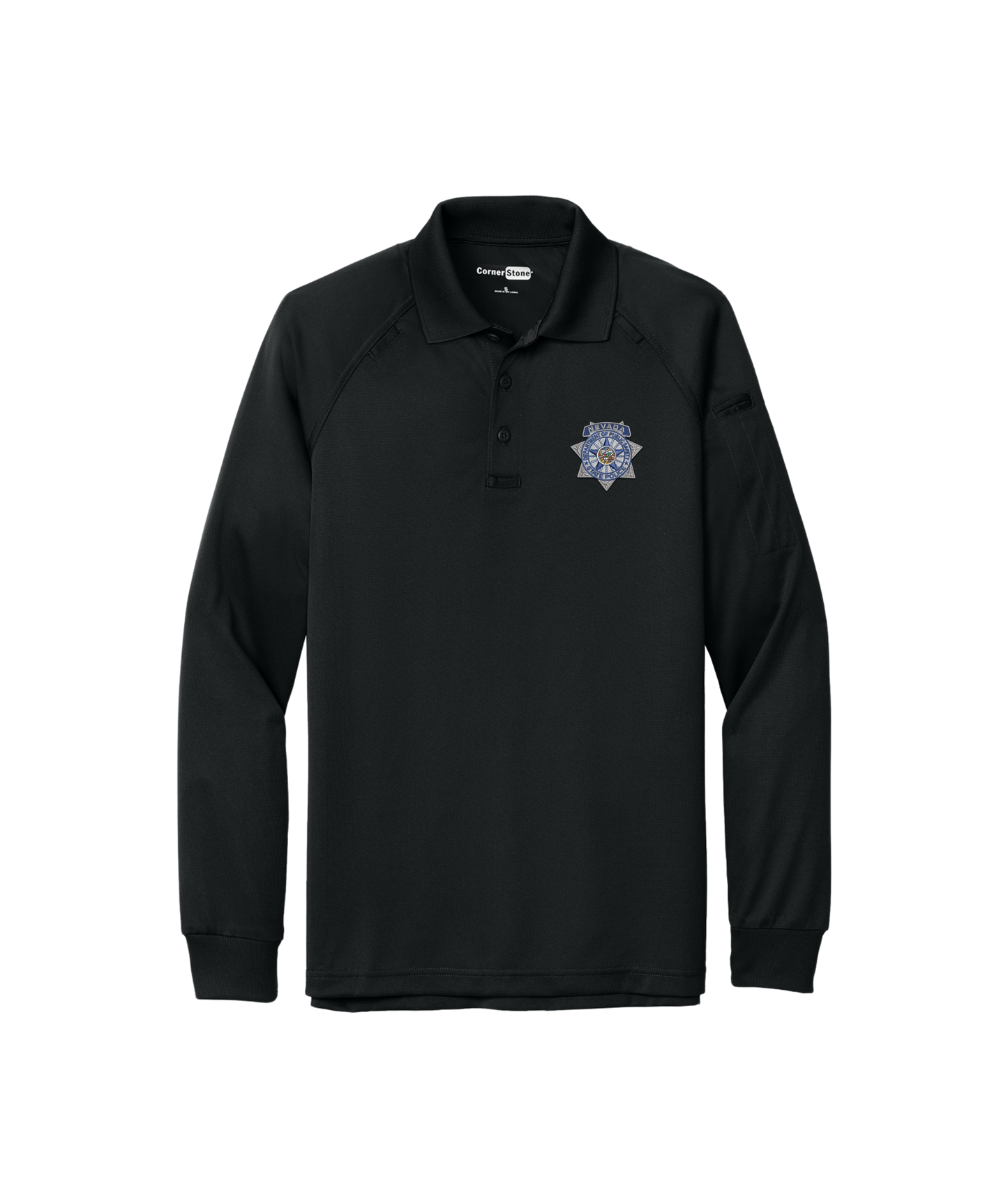 CornerStone Long Sleeve Select Snag-Proof Tactical Polo - Badge
