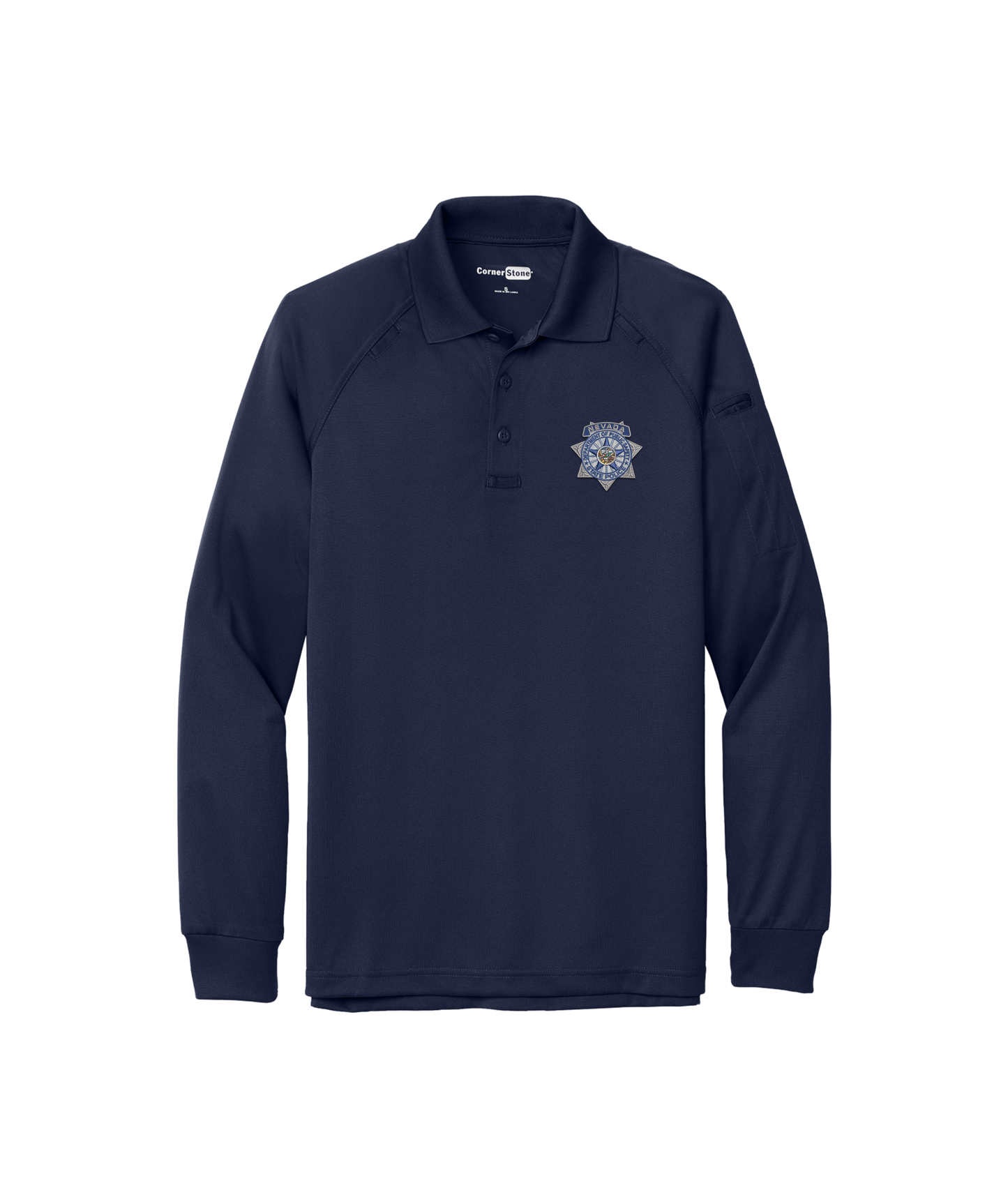 CornerStone Long Sleeve Select Snag-Proof Tactical Polo - Badge
