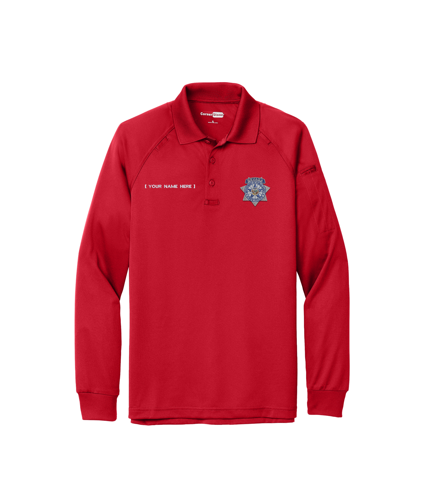 CornerStone Long Sleeve Select Snag-Proof Tactical Polo - Badge