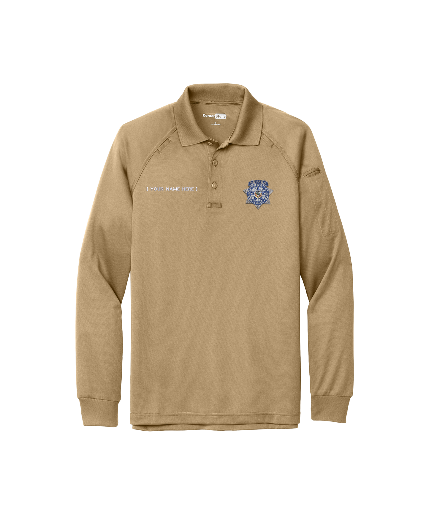 CornerStone Long Sleeve Select Snag-Proof Tactical Polo - Badge