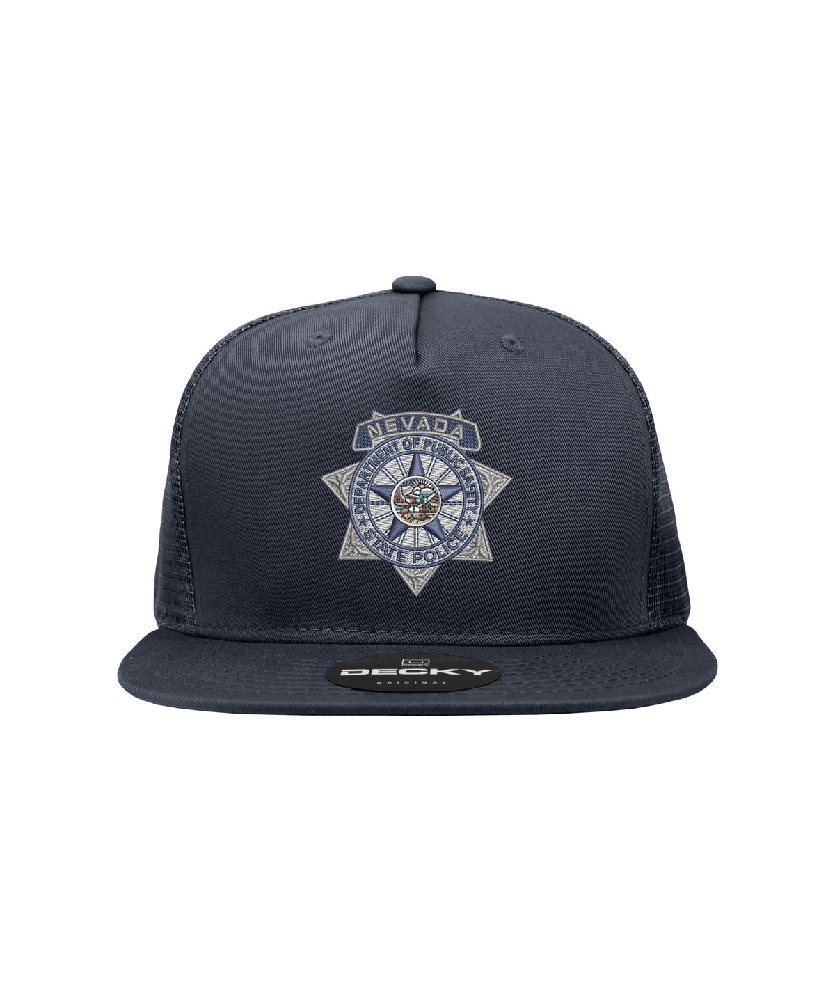 Decky 1040 Navy trucker cap with NDPS State Police badge