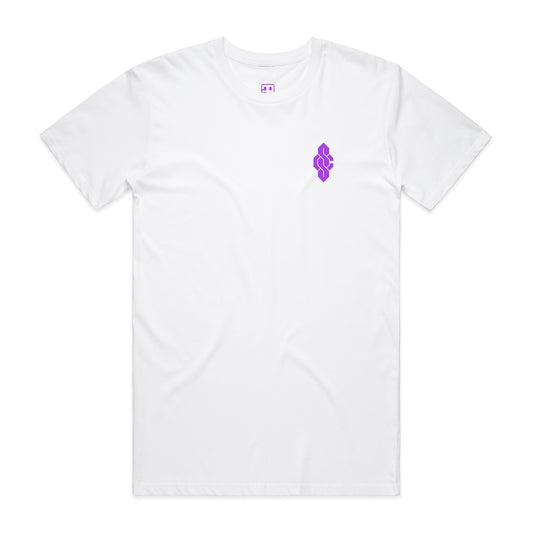Phillips Corner Tee Fall '26 - white tee, purple front logo