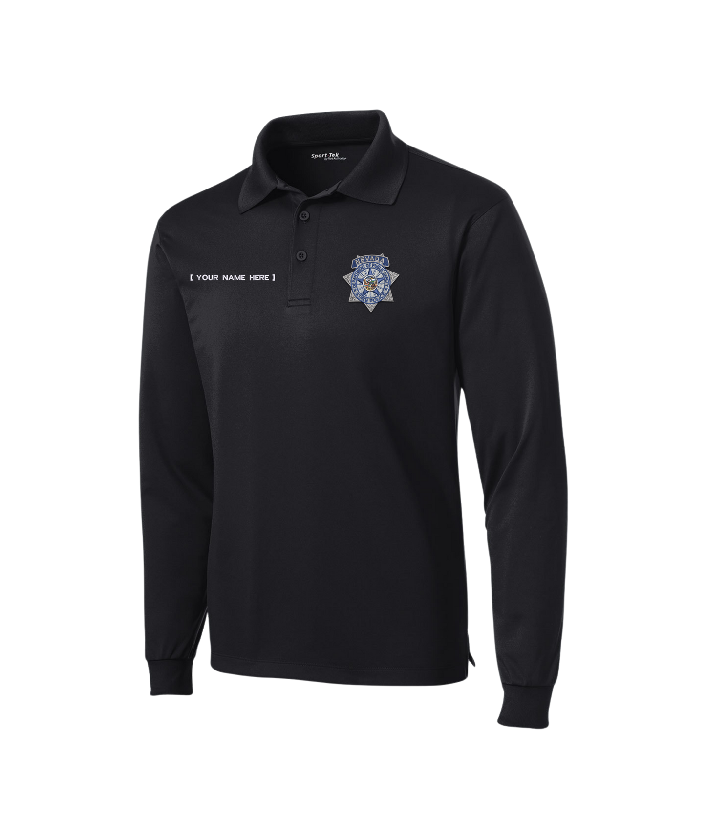 Sport-Tek Long Sleeve Micropique Sport-Wick Polo - Badge
