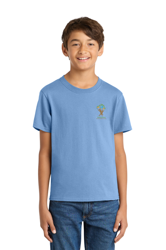 SVMS P.E. Shirt - Carolina Blue model