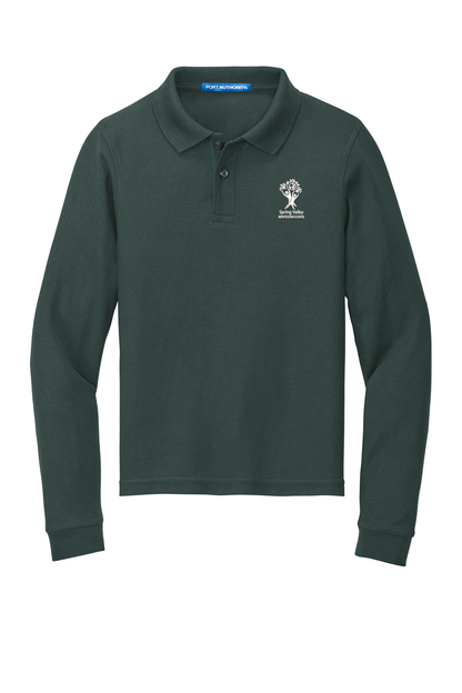SVMS Youth Long Sleeved Polo - Dark Green